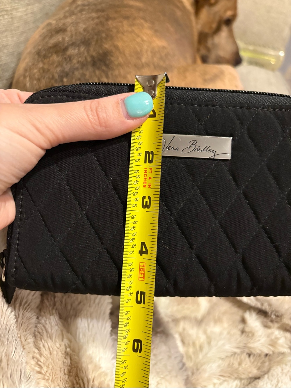Vera Bradley Black Quilted Zip-Around Wallet - Picture 6 of 6